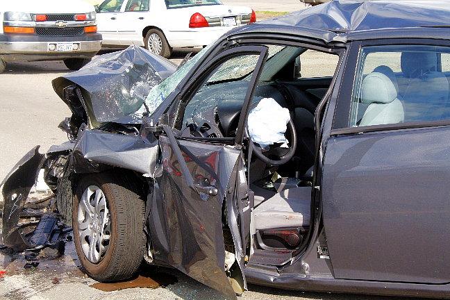 Travis Grefenstette's 2009 Hyundai Elantra slammed into the rear of an 18